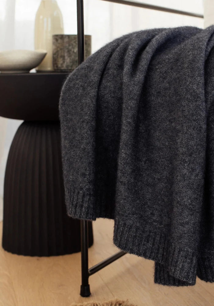 Possum and Merino
0385 Merinomink Throw - Elevate your space with this beautiful possum blend throw, created to keep you comforted and cosy.
Dimensions – 136cm x 218cm
Made in New Zealand from an exclusive Merinomink blend of 50% ZQ Merino, 40% Brushtail possum and 10% Mulberry silk.