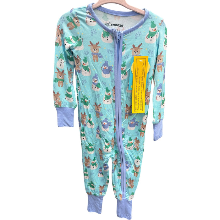 12-18M Rugged Butts Snowy Sidekicks Convertible One Piece Pajama Bamboo Viscose Sleeper NWT
