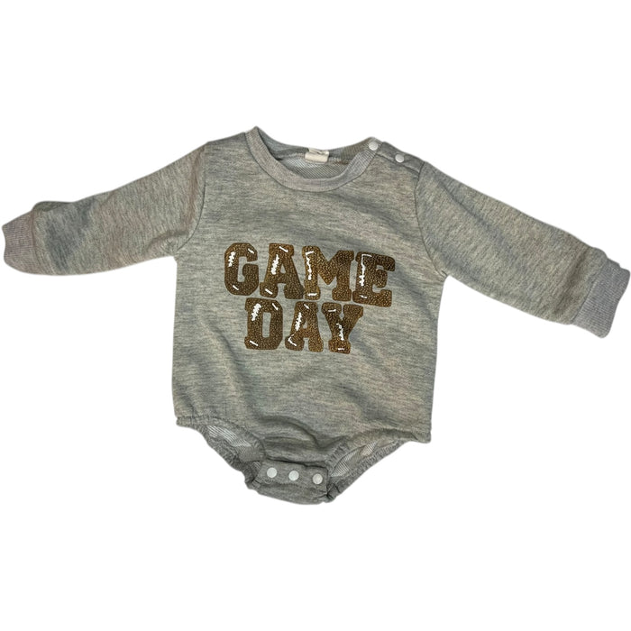 Shein Gray Game Time Football Bubble size 3-6M excellent used condition