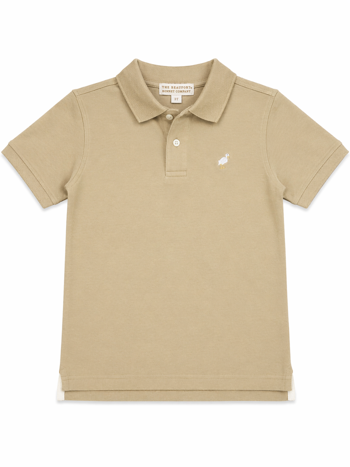 The Beaufort Bonnet Company Khaki Short-Sleeve Polo size 8 excellent used condition