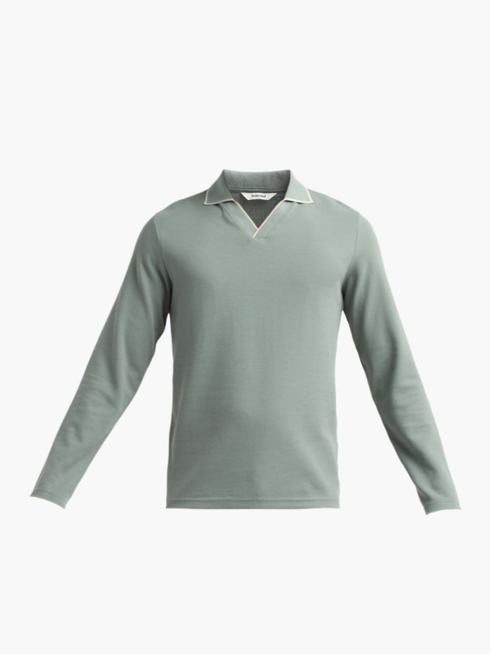 Adley Waffle Slim Fit Polo - Green