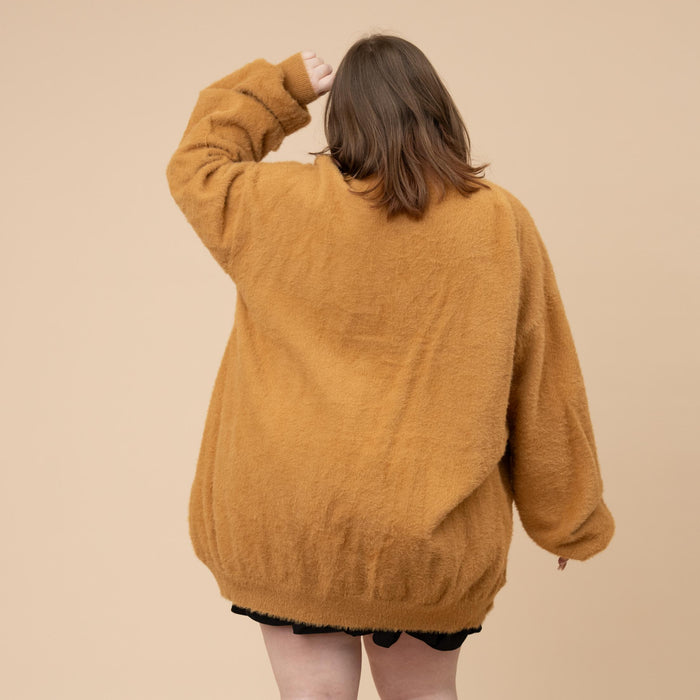 Antique Gold Fuzzy Cardigan