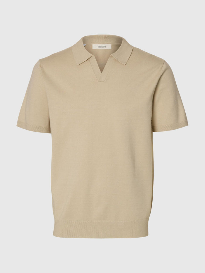 Beige Knitted Polo