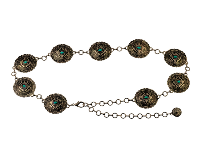 Bronze Concho Chain Belt