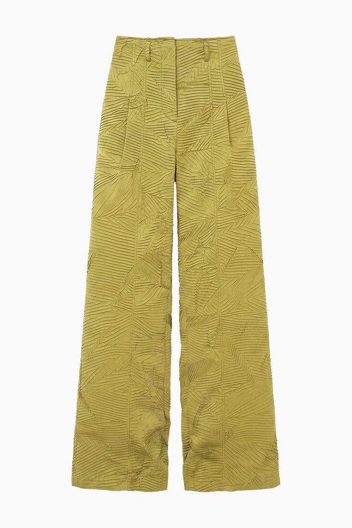 Carine Satin Pant - Moss Gold
