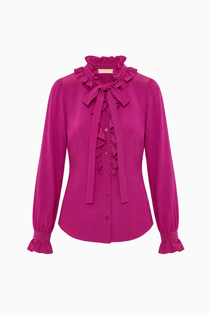 Catroux Long Sleeve Silk Blouse - Orchid