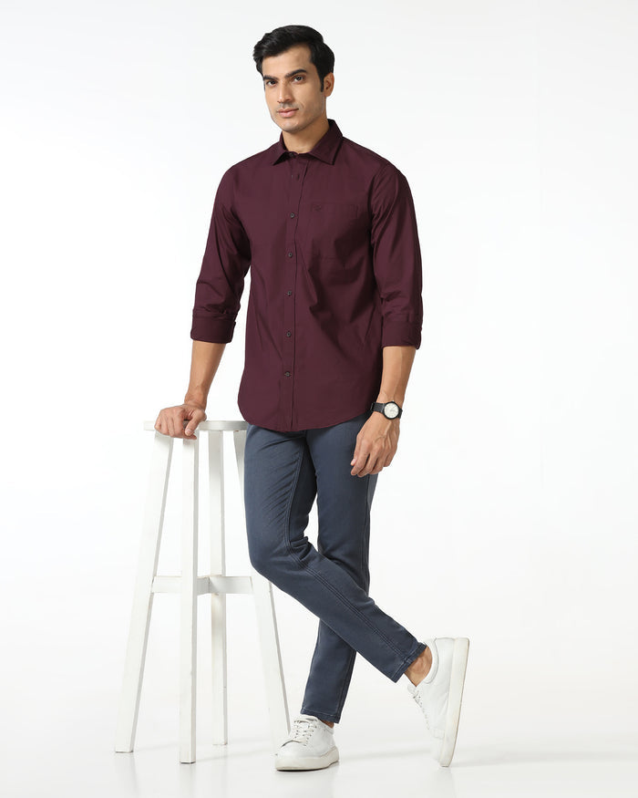 Cherry Lacquer Solid Shirt - Lujo