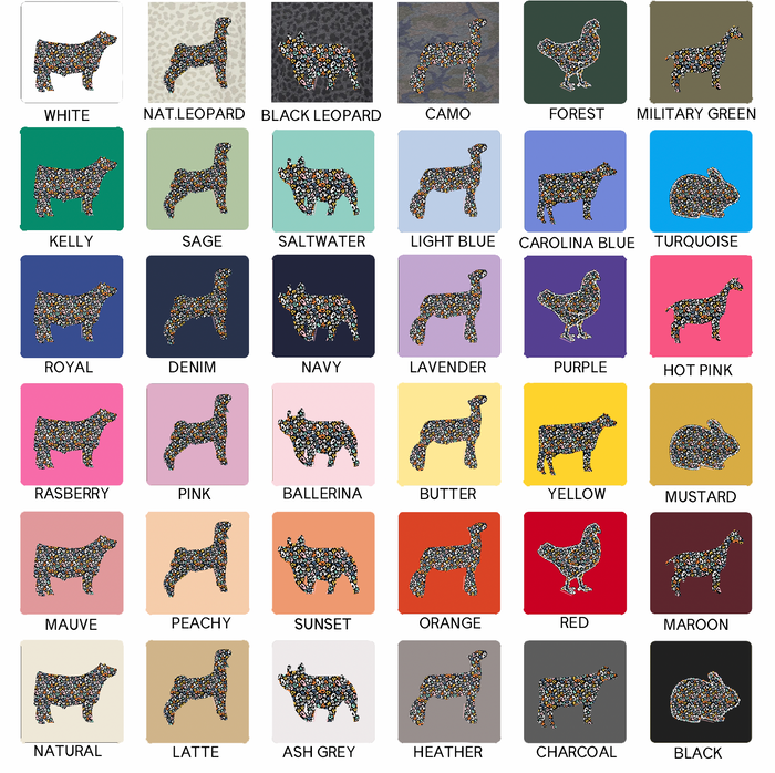 COLORFUL CHEETAH ANIMALS - CHOOSE YOUR ANIMAL – Infant/Toddler/Youth