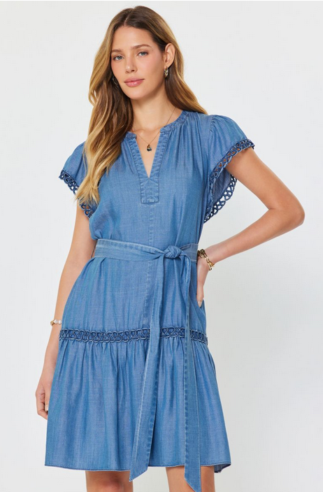 Current Air Embroider Detailed Mini Dress