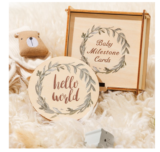 Eucalyptus Leaf Baby Milestone Cards Set (One Set)