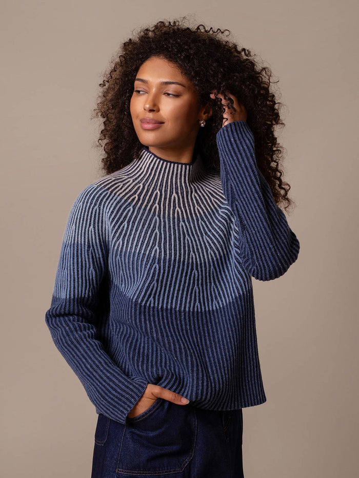 Faded Funnel Neck Jumper