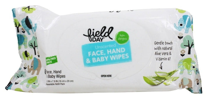 Field Day - Eco-Friendly Baby Wipes Resealable Refill Pack Unscented - 72 Wipe(s)