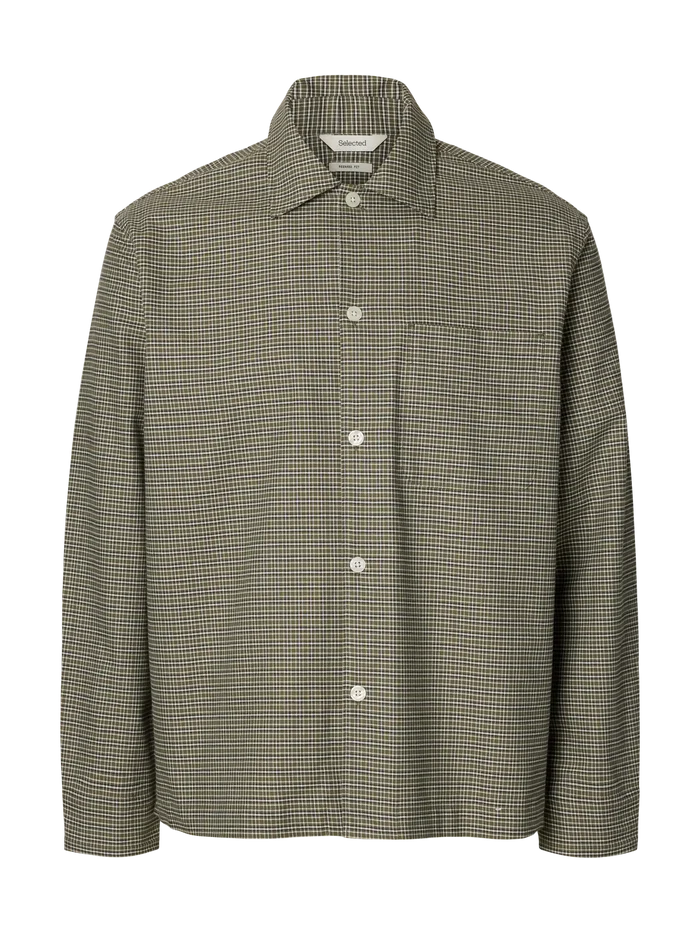 Green Brushed Check Relaxed Fit Shirt