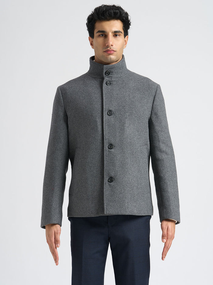 Grey Wool Blend Jacket