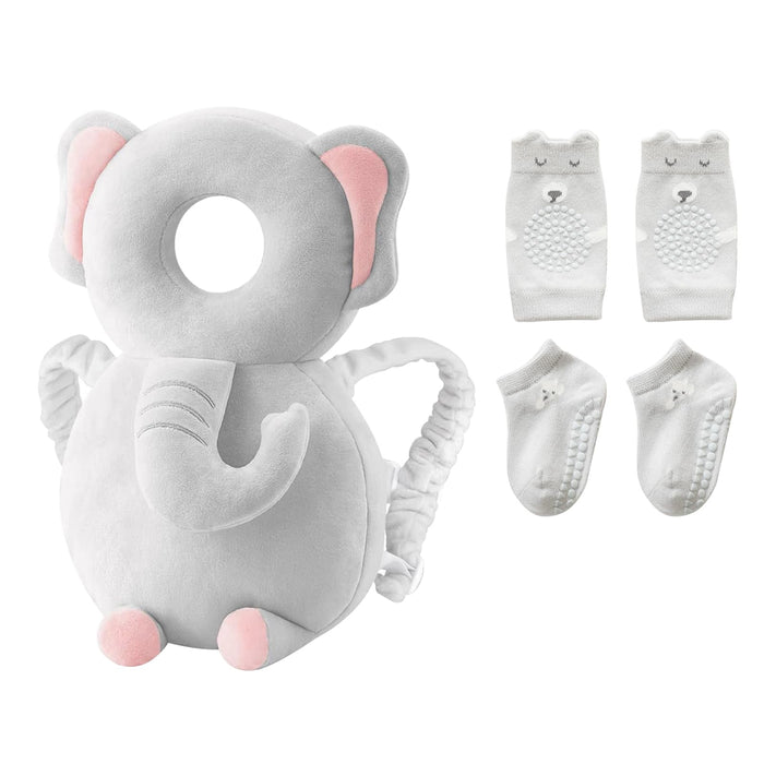 Grnstf Baby Toddler Head Protector Baby Head Protection Backpack Adjustable(Elephant)