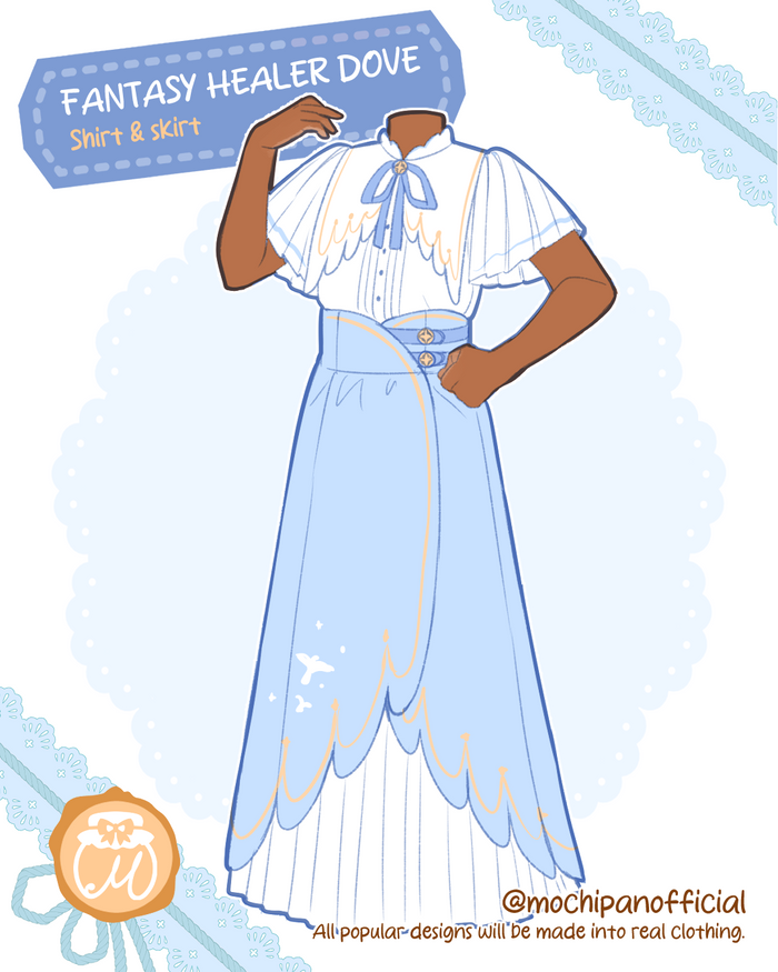 (Interest Check) Fantasy Healer Dove Shirt & Long Skirt