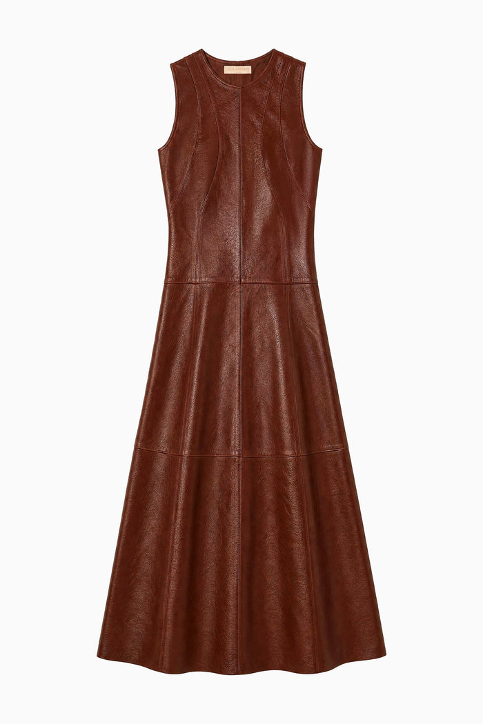 Juliette Leather Dress - Cognac