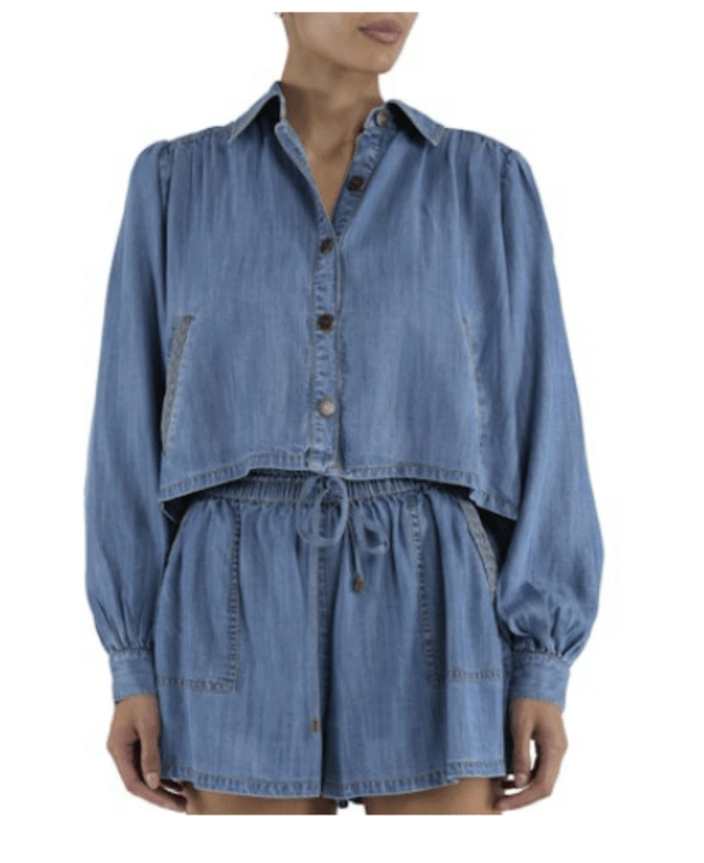 Light Chambray Aisla Top - Amor Lafayette