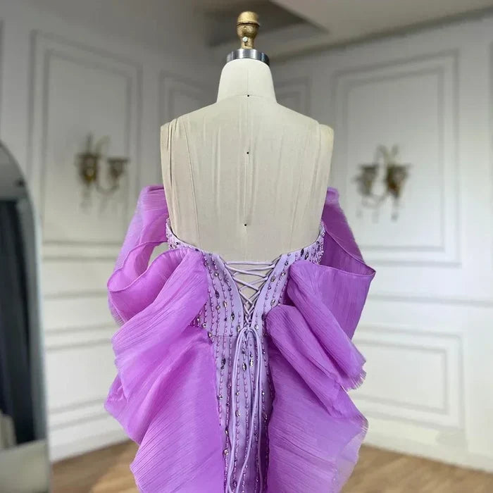 Luxury Lilac Long Evening Dress for Women Wedding Party LA71888 - SERENE HILL