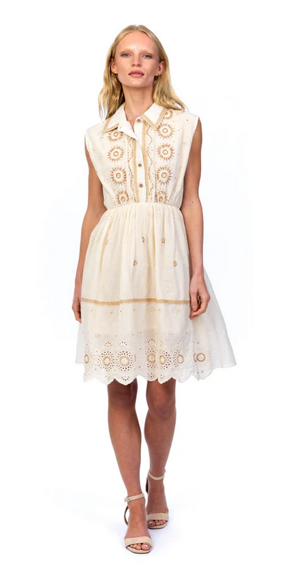 Mahila Lino Collared Dress