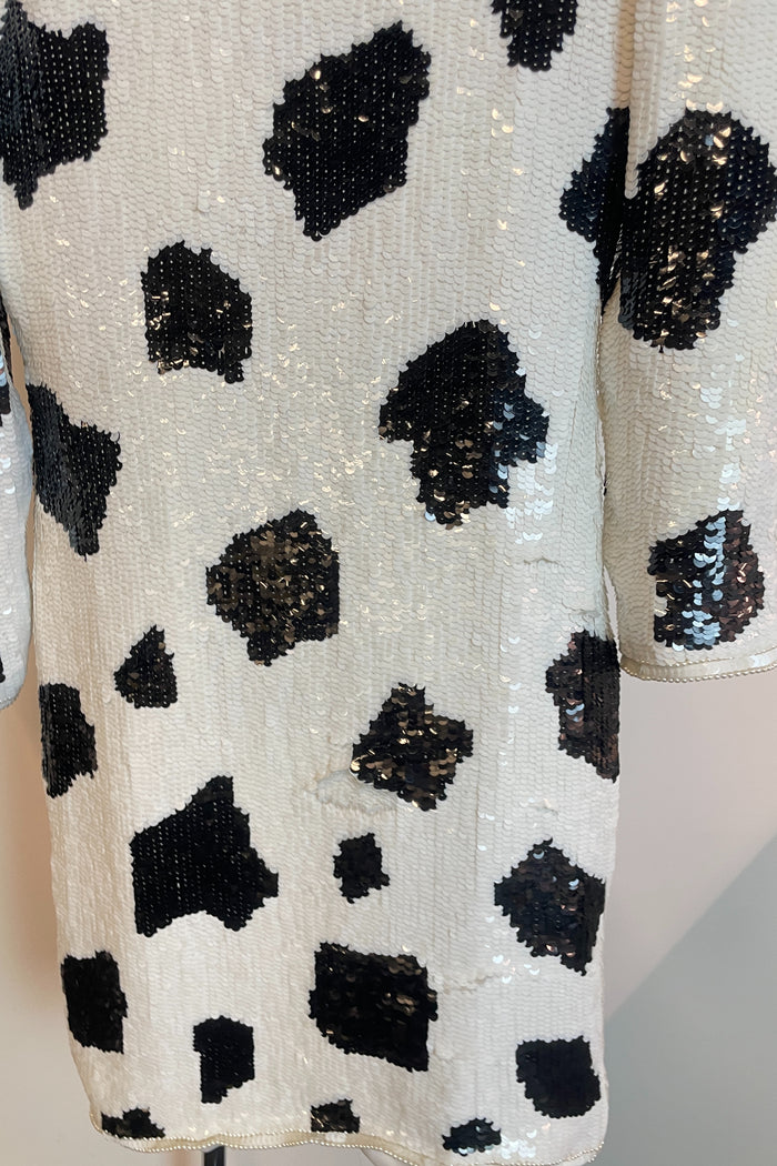 Maple Sequin Cow Print Mini Dress image 4