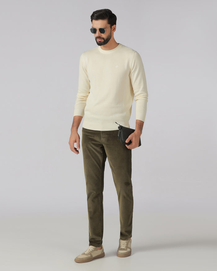 Moss Corduroy Solid Khakis - Veil