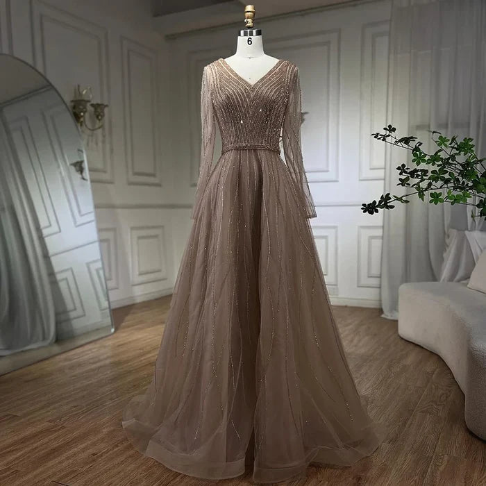Muslim Luxury Turquoise A-Line Evening Dress LA72228 - SERENE HILL