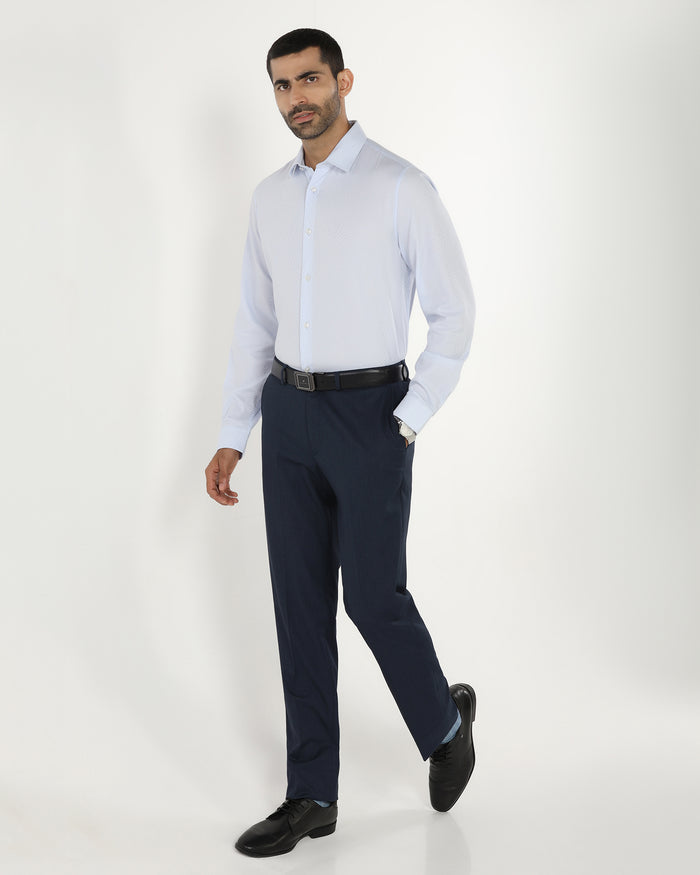 Navy Textured Trouser - Chivas