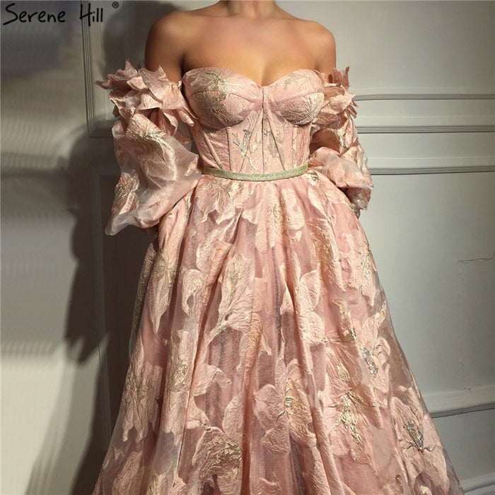 On Sale no return no refundSale Off Shoulder Evening Dresses Handmade Flower Beach Evening Gowns LA60705 - SERENE HILL