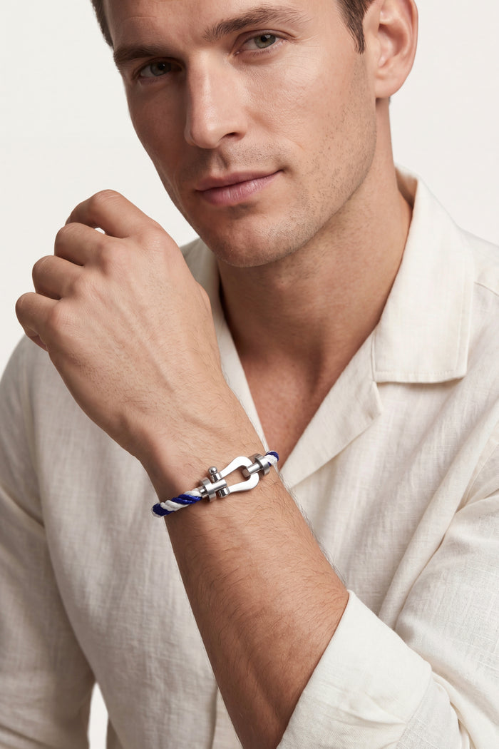 Ortigia Platinum Bracelet Blue/White