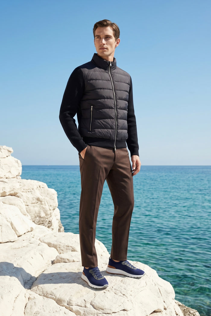 Parma Quilted Knit Hybrid Jacket Black