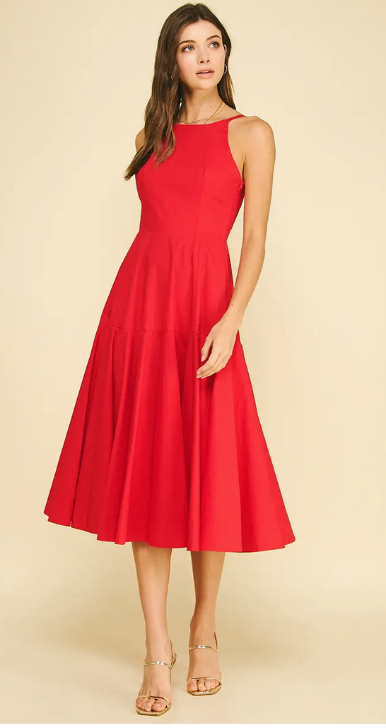Pinch Halter Midi Dress
