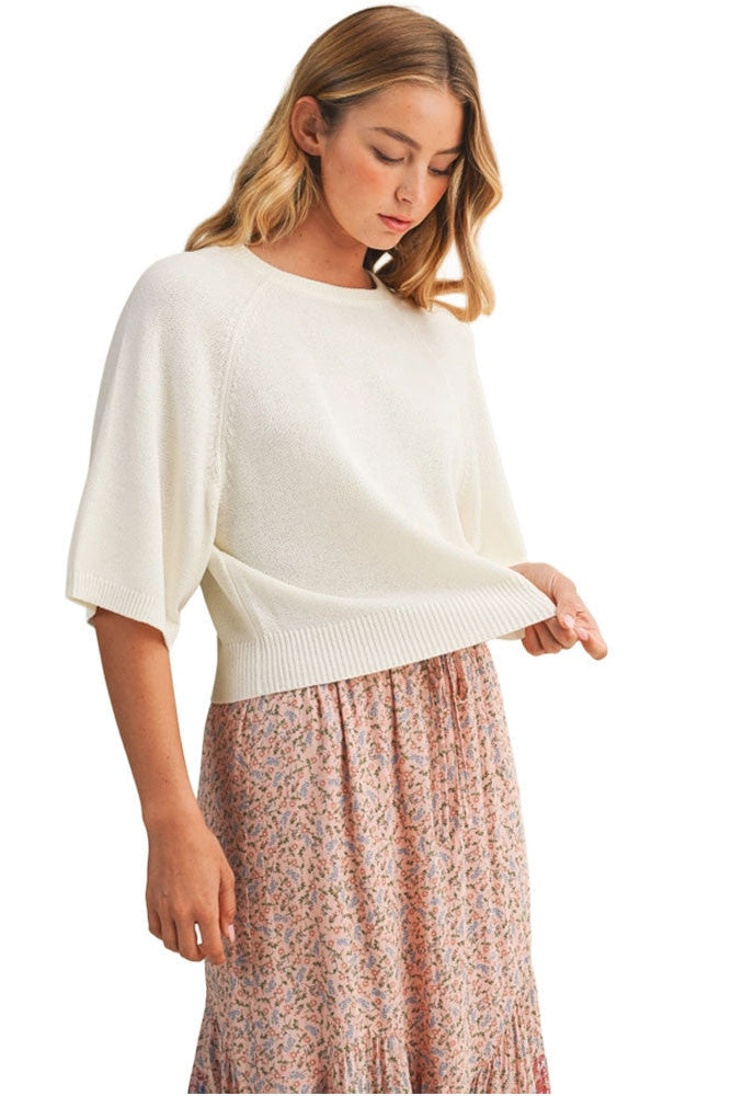 Raglan Short Sleeve Sweater