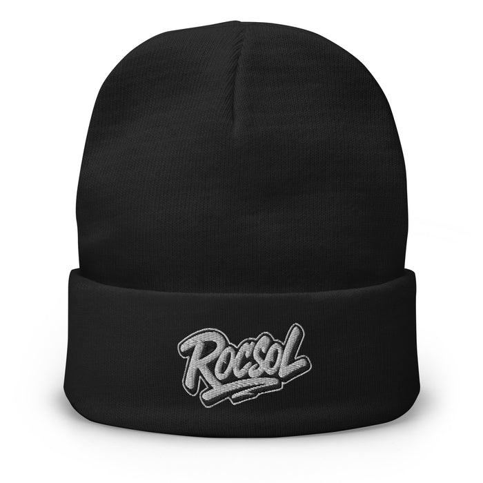 Roc Sol Embroidered Beanie, knit hat by the Miami artist