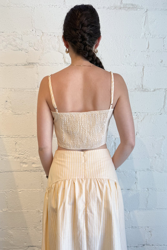 Sally Striped Top Yellow Back, adeline boutique, dallas boutique, boutique