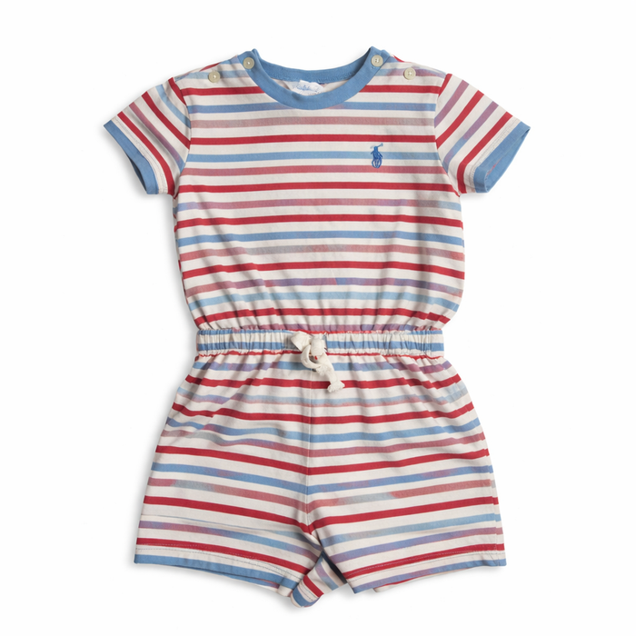 Polo Ralph Lauren Baby Boy Red White & Blue Romper size 9M good used condition