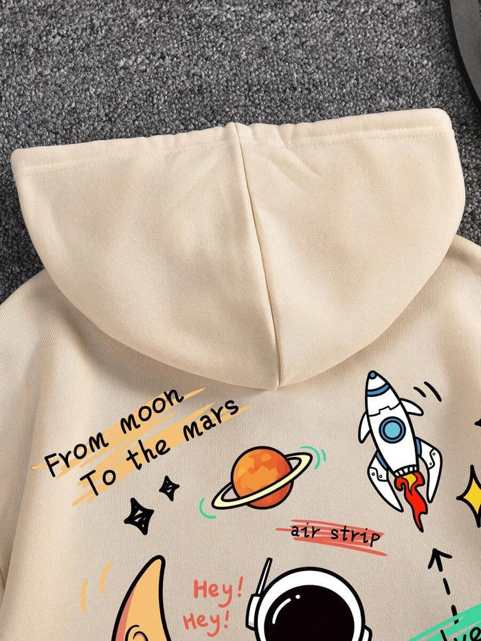 SXV 'SPACE TRAVEL’ Printed Cool Aesthetic Sweatshirt Hoodie