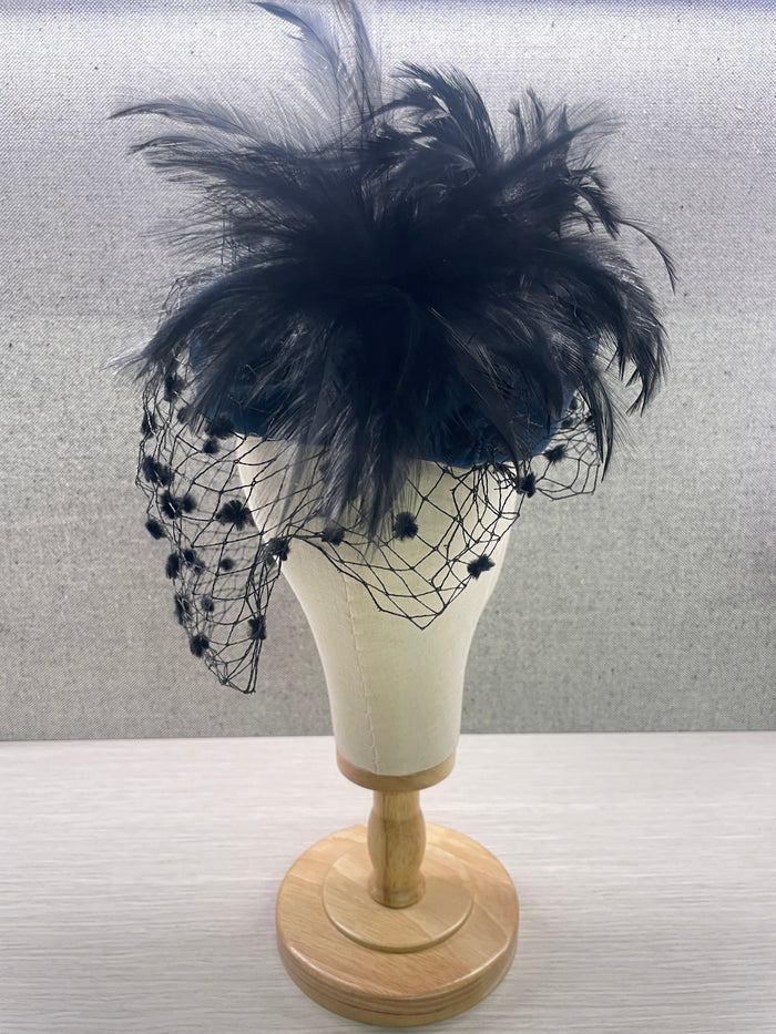 Teal Netted Fur Fascinator image 3