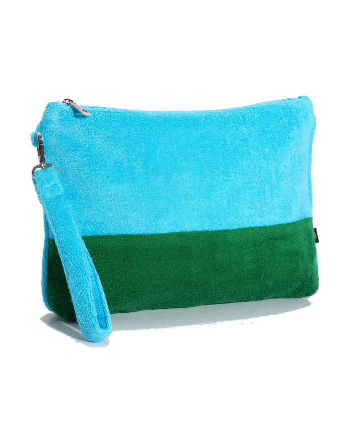 Terry Block Rocker Beach Clutch in color Amazon Green