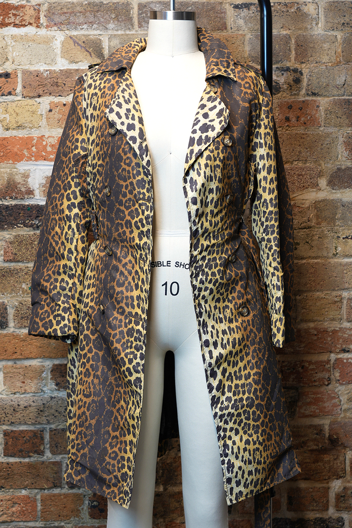 Vintage Moschino Leopard Print Belted Trench Coat image 7