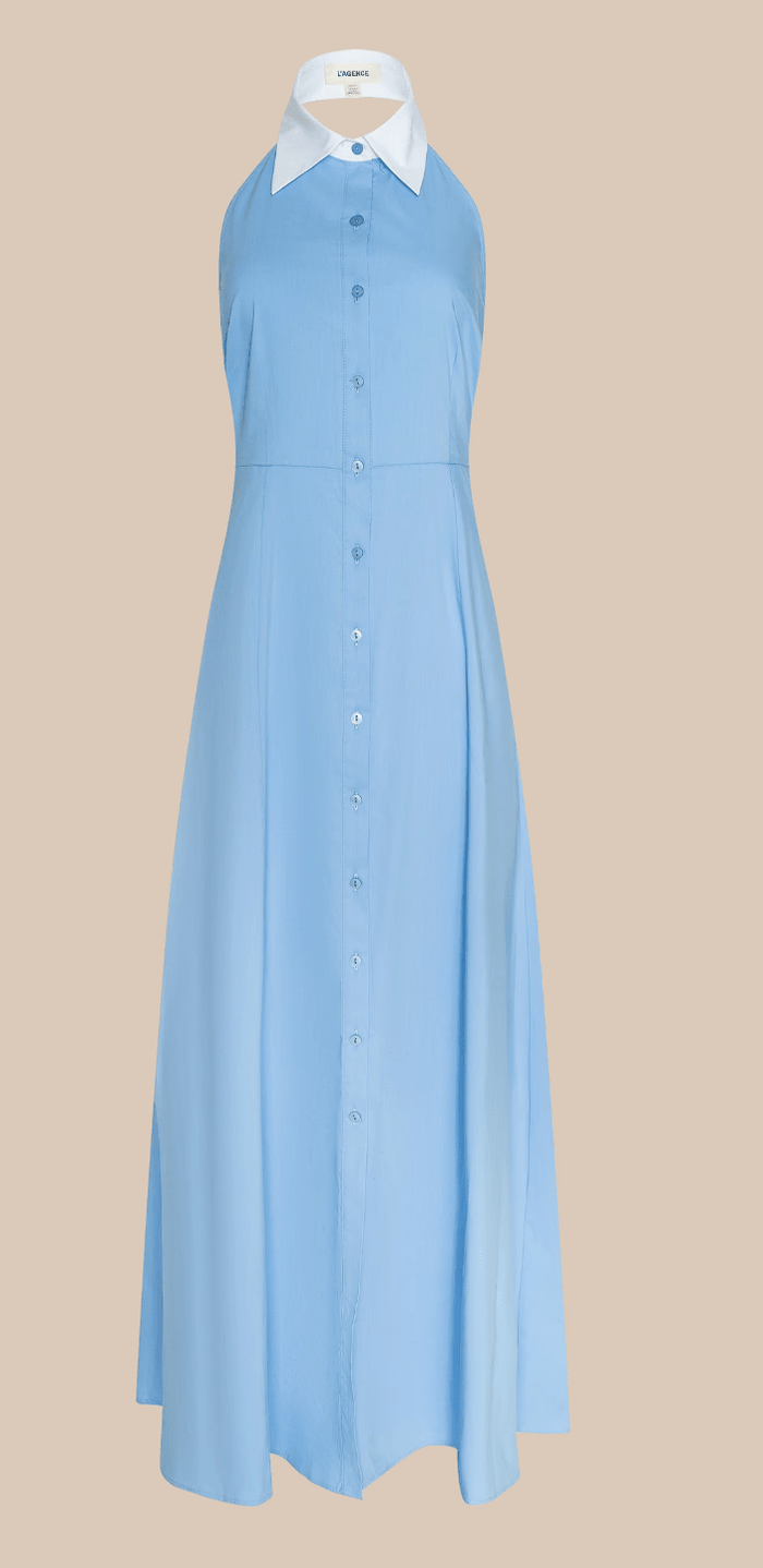 Vista Blue Maurie Halter Maxi Dress - Amor Lafayette