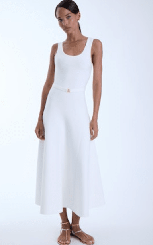 White Daisy Knit Maxi Dress - Amor Lafayette