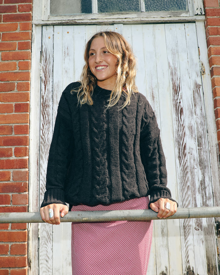 Womens Cable Cover Crew Neck