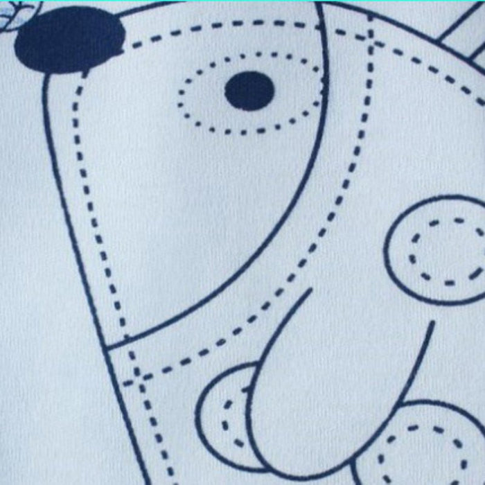 Close-up of cute dog design on a baby clothing piece from the 0-3 Months Newborn Baby Clothing Set - 5pcs Cotton Suits.