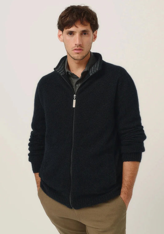 Possum and Merino

100350 Whittaker Zip Jacket - This classic jacket is a go-to piece with pockets and contrast striped collar. Featuring a Merinomink zip pull, its ready for whatever the weather throws at you. A classic fit.

Made in New Zealand from an exclusive Merinomink blend of 50% ZQ Merino, 40% Brushtail possum and 10% Mulberry silk.