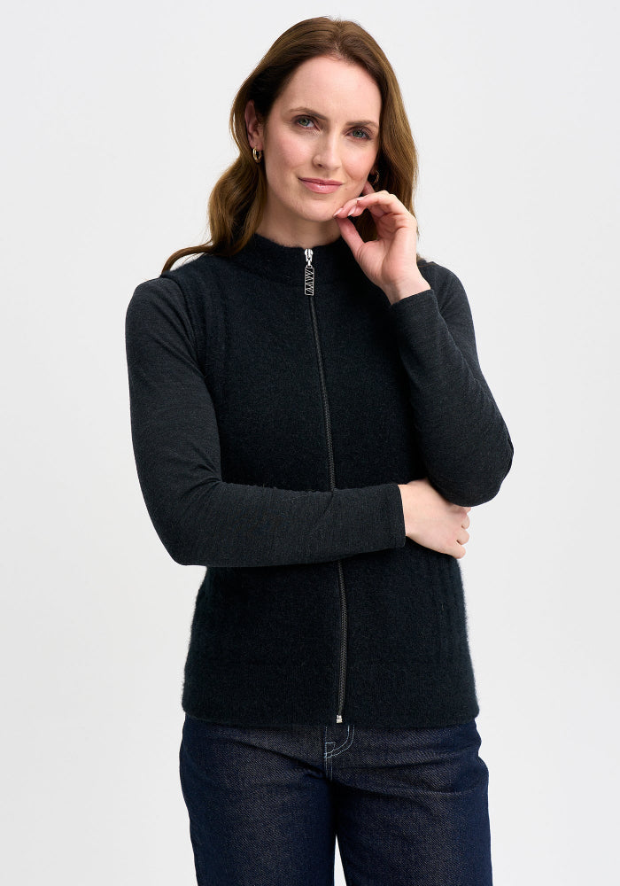 Possum and Merino

100351 Mattison Vest - For golf days, gardening, or a girls day out, the Mattison is a must-have. This slim-fitting zip up vest is your recipe for a warm core through the cooler months.&nbsp;

Made in New Zealand from our exclusive Merinomink blend of 50% ZQ Merino, 40% Brushtail possum and 10% Mulberry silk.