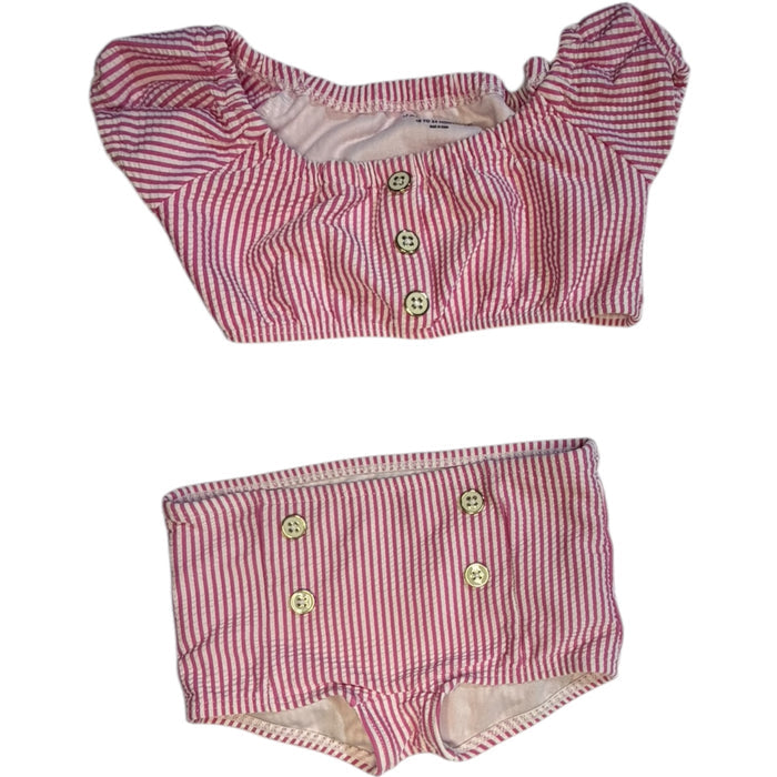 Janie and Jack Pink Seersucker Two-Piece Bikini size 18-24M excellent used condition
