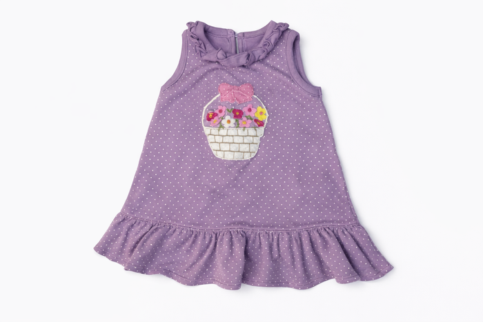 Baby Luigi Purple Polka Dot Dress size 18M good used condition
