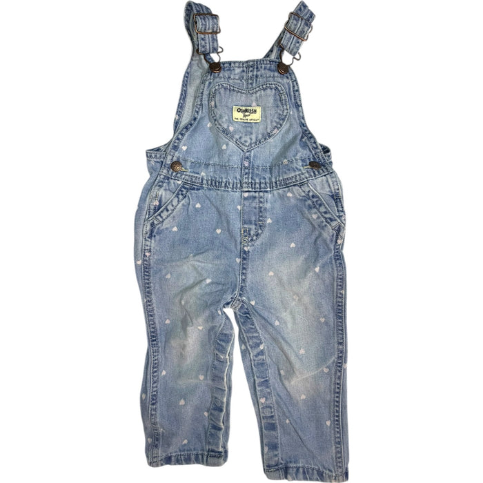 OshKosh Blue Jean Heart Overalls size 18M excellent used condition