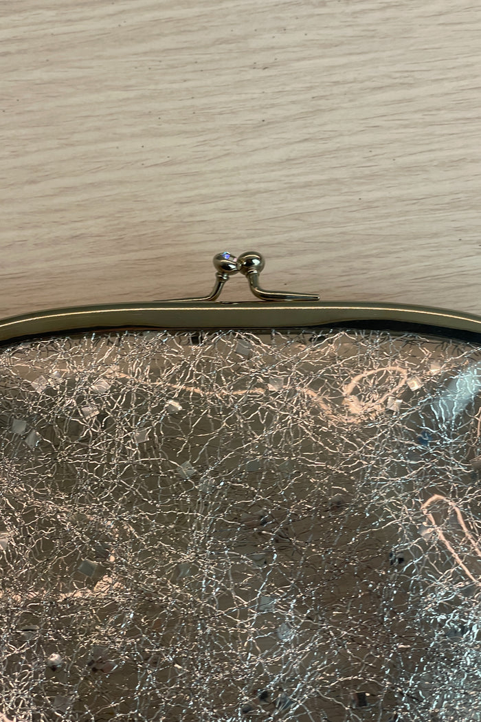 1950's Clear Silver Kiss Lock Clasp Clutch image 1